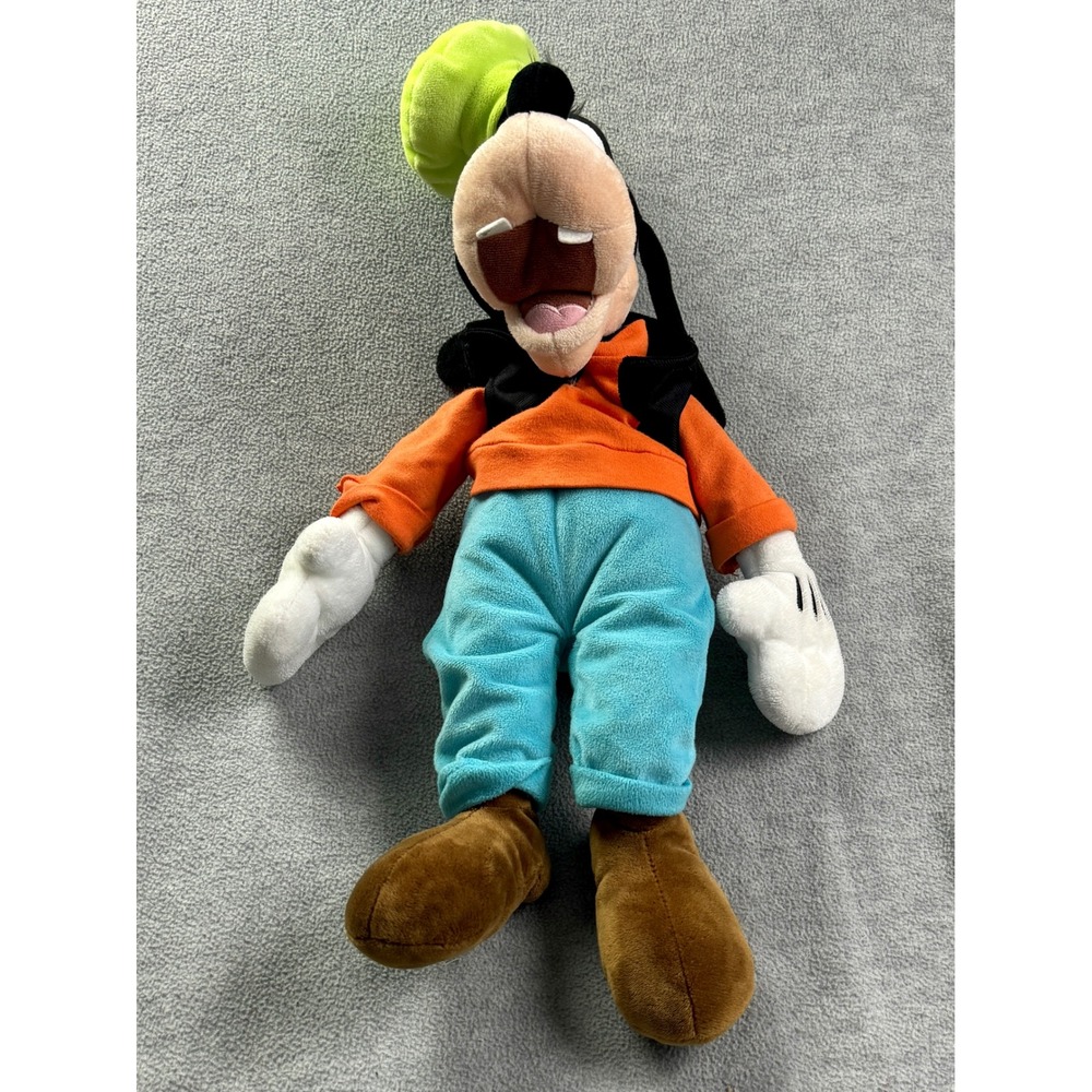 Disney Goofy Plush Stuffed Animal 21 Inch Classic Orange Sweater Blue Pants Hat